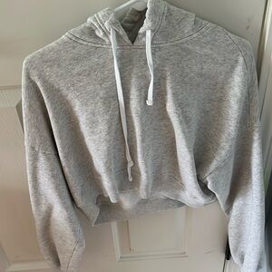 cropped grey hollister hoodie